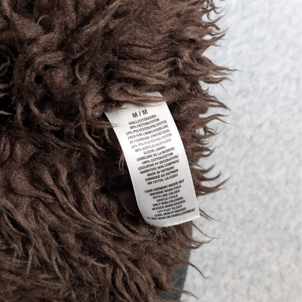 Y2K Aeropostale Faux Fur Lined Hoodie Full Zip Size Medium Striped Logo - Picture 4 of 13